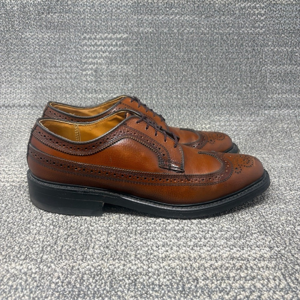 Dexter Longwing Oxfords Dress Shoes Mens Size 9.5 Brown Leather Blucher Vintage